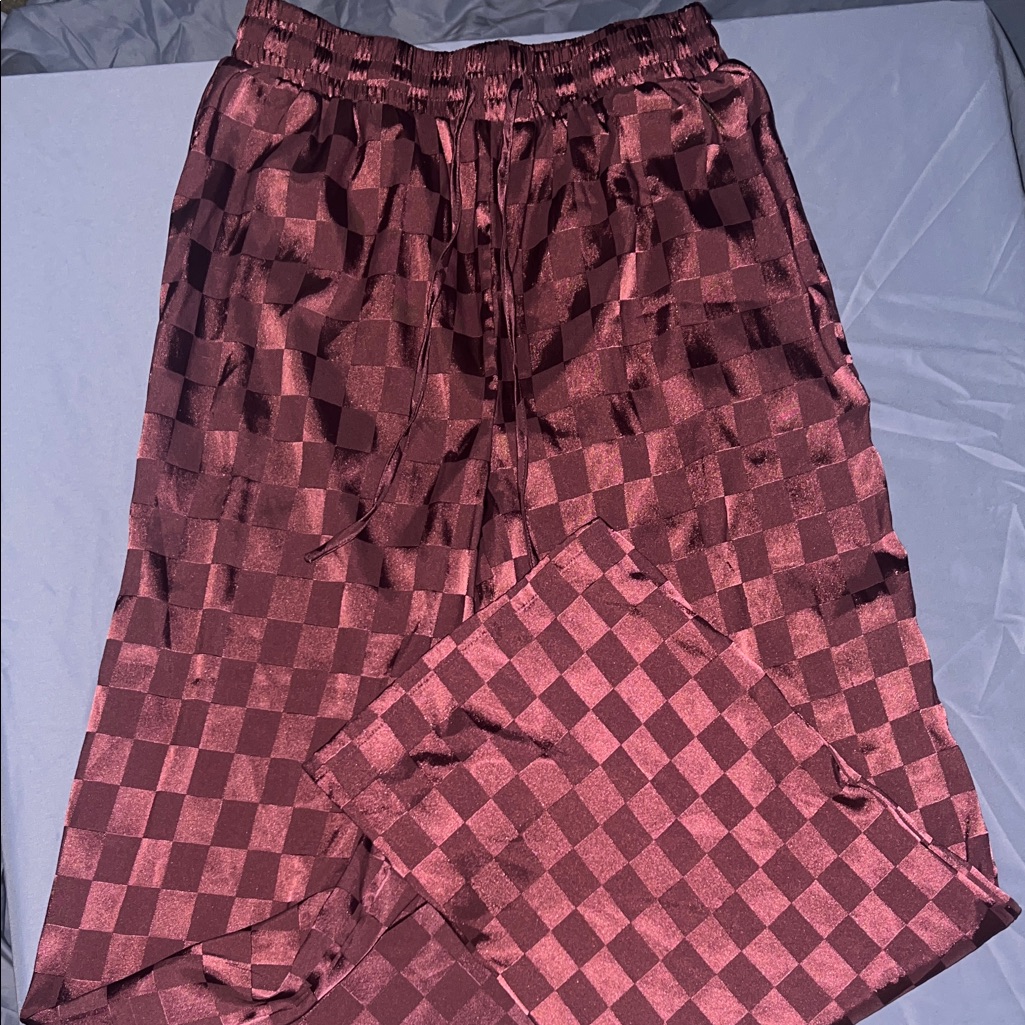 Bcbgmaxazria Purple Checkered Pants Size Small